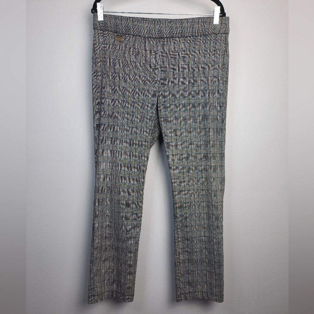 Emaline Black and Brown Plaid Preppy Academia Pull On Pants size 12